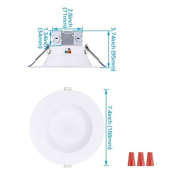 Canless Integrated LED Flush Mount Light 6 Inch 1100lm 15w For Wet Location